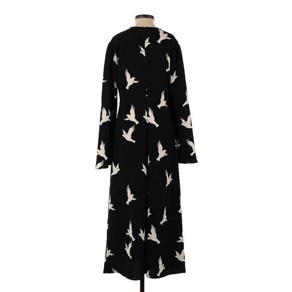 STINE GOYA ALINA JERSEY DRESS in STARS Black Blue White Size XS Long Sleeve Midi - Picture 5 of 5